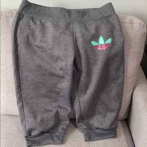 Adidas Grey Crop Sweatpants - Small